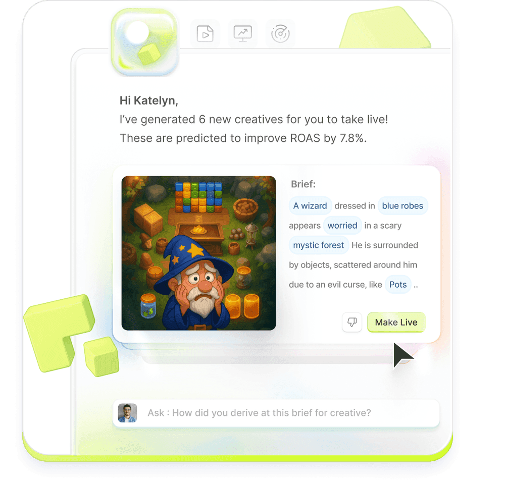 Segwise AI generating new ad creative variations from winning creative elements